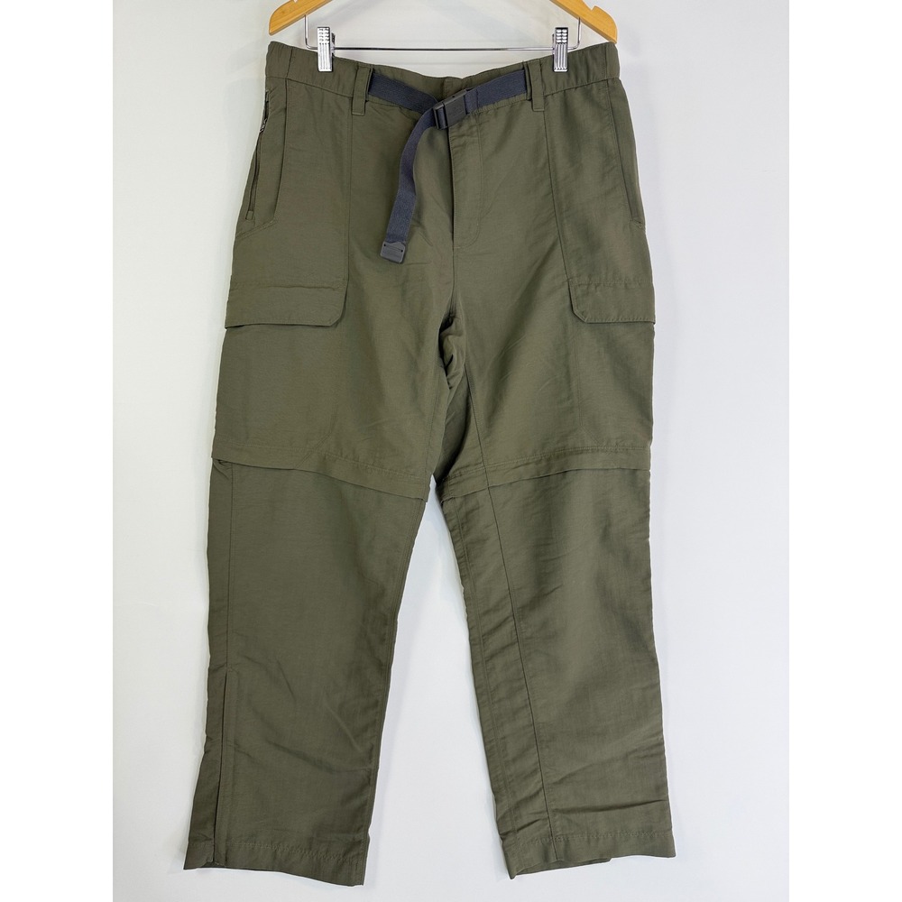 The North Face Convertible Cargo Pants Mens L Green Zip Off Hiking TB98/TN98